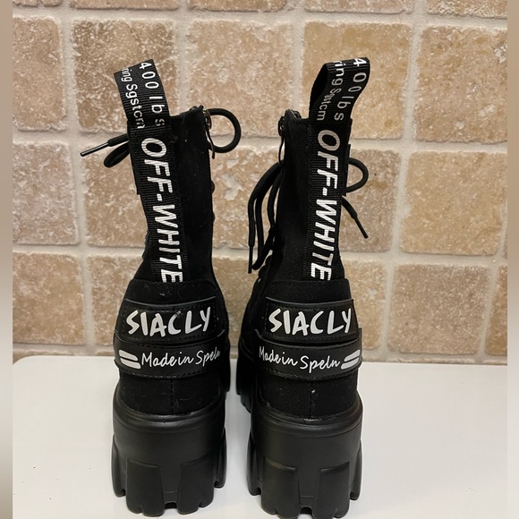 Like New -New Rick Brand Black Eco Vegan Black Mili Boots, Size Euro 39 - Picture 5 of 7